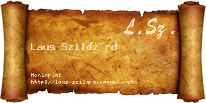 Laus Szilárd névjegykártya
